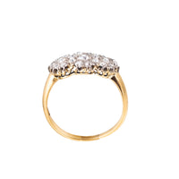 Triple Cluster Diamond & 18ct Gold Ring | Edwardian c.1910