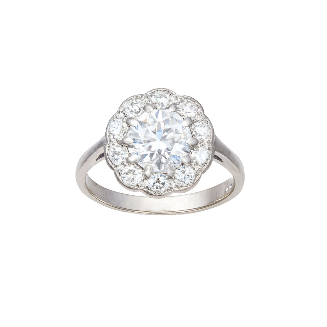 Diamond & 18ct Gold Cluster Ring | English 1981