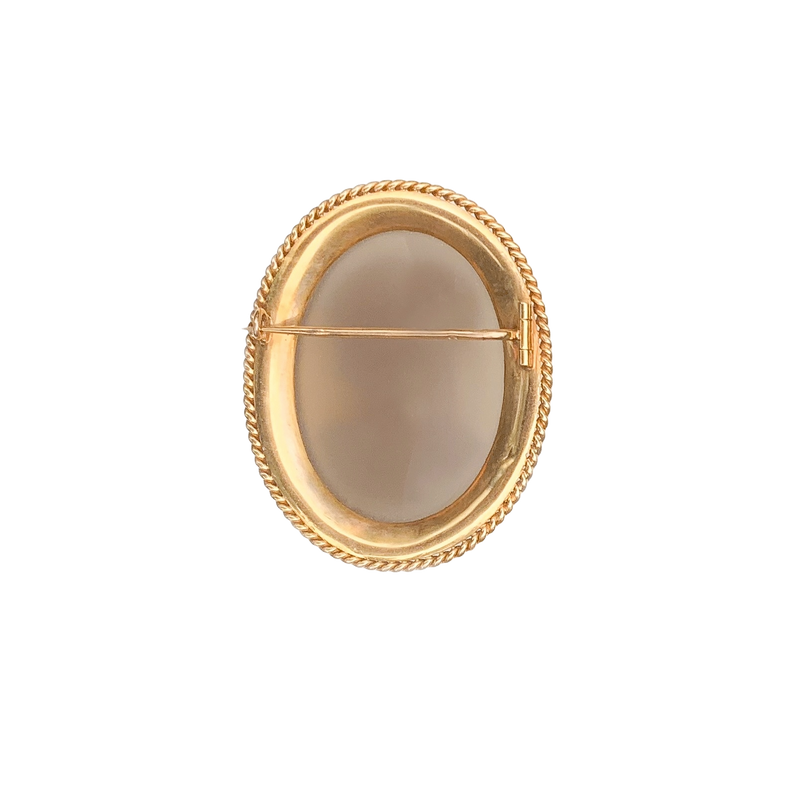 18ct Gold Hardstone Cameo Brooch | French, c.1860s