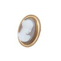 18ct Gold Hardstone Cameo Brooch | French, c.1860s