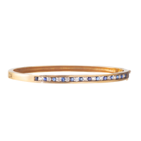 Vintage Gold Sapphire & Diamond Bangle | English c.1970s