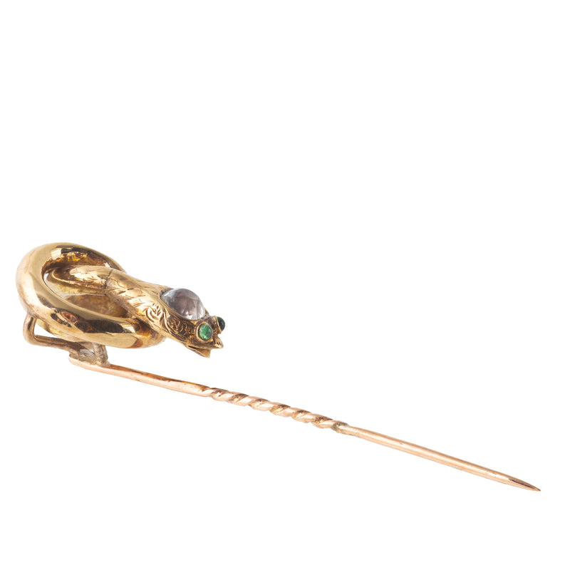 E L T O N S Mayfair 9ct gold snake pin