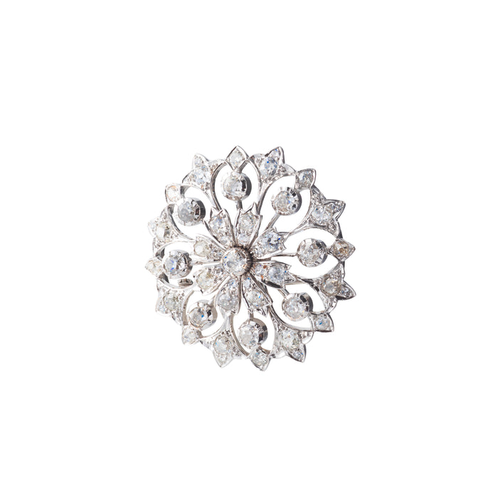Antique floral brooch with 4.5 carats of diamonds
