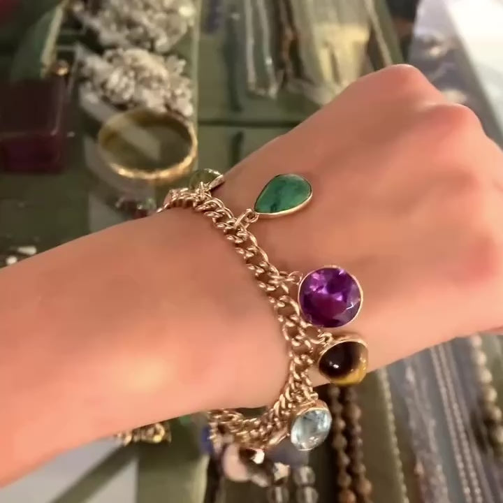Multi Stone Nine Carat Gold Bracelet