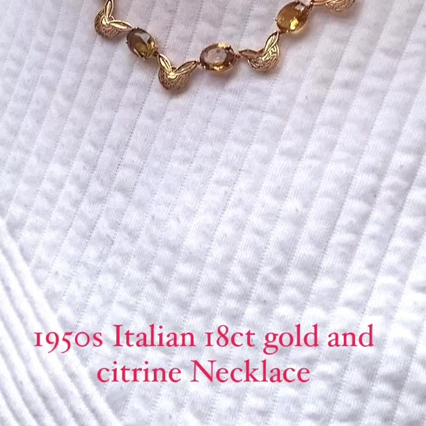 Italian Gold Citrine Necklace