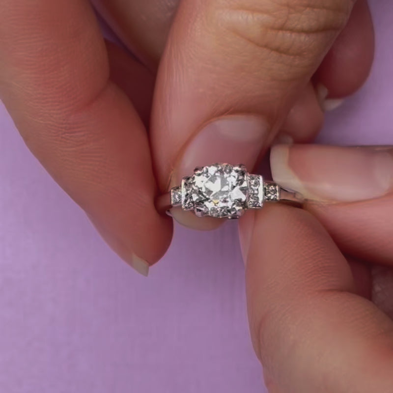 Old European Cut Diamond & Platinum Ring | Art Deco c.1930s