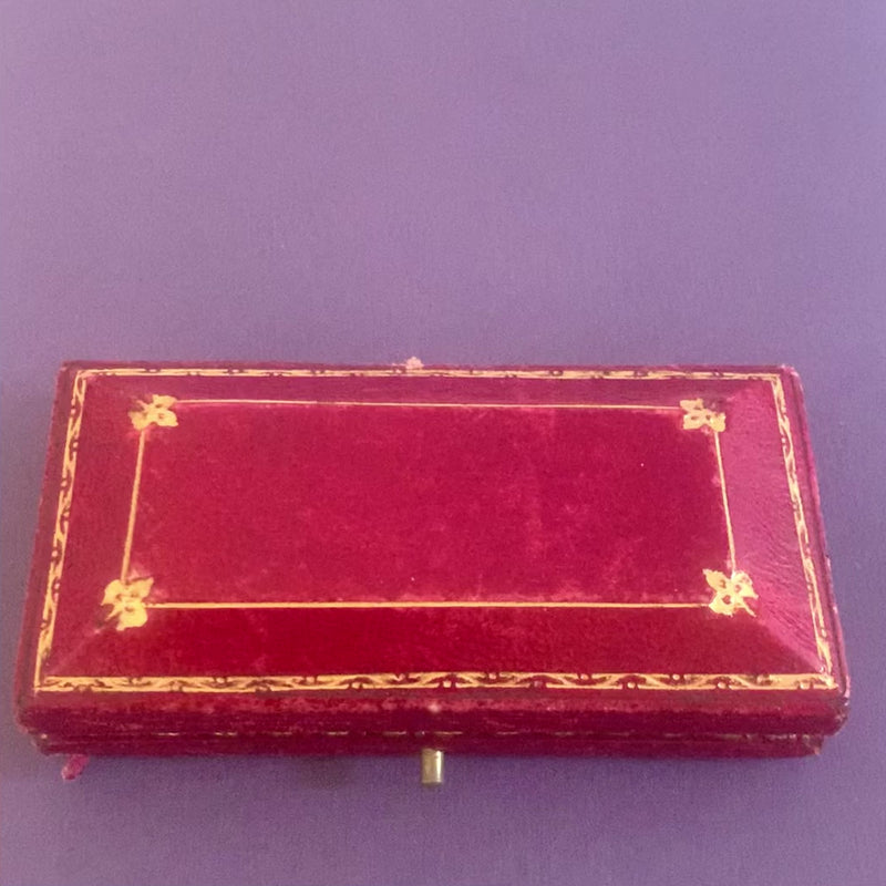 Pair of French Garnet Diamond Gold Cufflinks