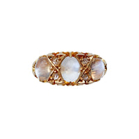 Antique Gold Diamond Moonstone Ring