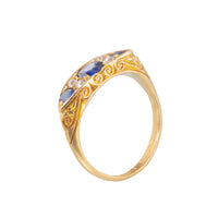 Three Sapphire Diamond Ring