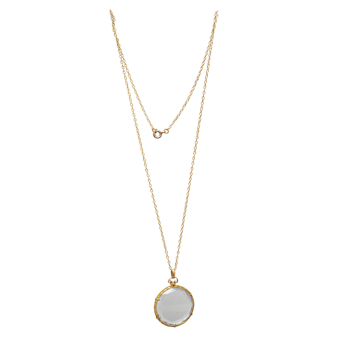 French Rock Crystal Gold Pendant