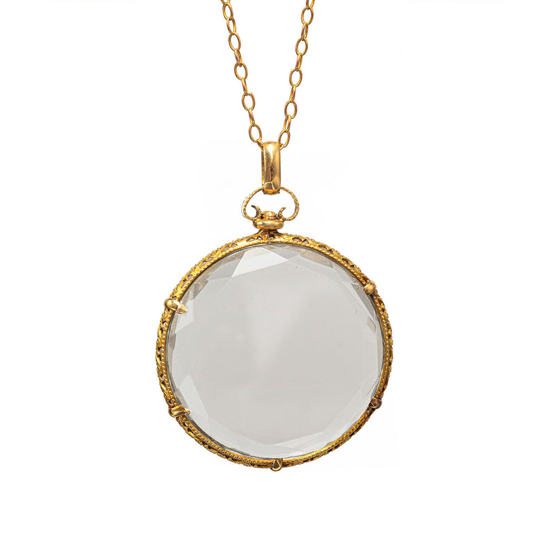 French Rock Crystal Gold Pendant