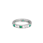 A Diamond Emerald Gold Eternity Ring