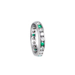 A Diamond Emerald Gold Eternity Ring