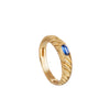 A Gold Cabochon Sapphire Ring