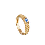 A Gold Cabochon Sapphire Ring