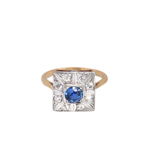 An Art Deco Sapphire Diamond Ring