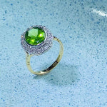 A Peridot and Diamond Ring