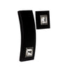 An Onyx Paste belt buckle and button