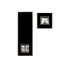 An Onyx Paste belt buckle and button