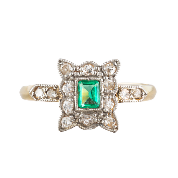 Antique Emerald Diamond ring