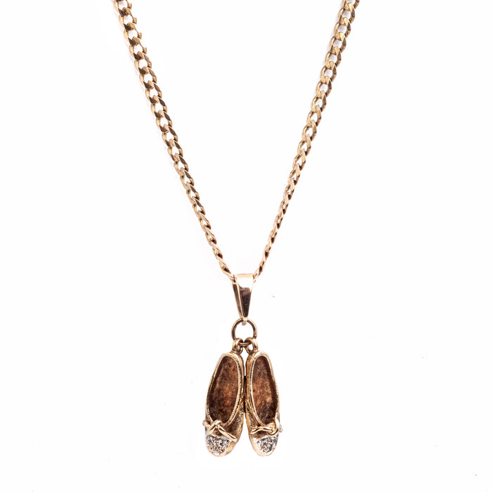 Gold and Diamond Ballerina Pump Necklace