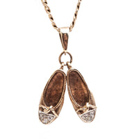 Gold and Diamond Ballerina Pump Necklace