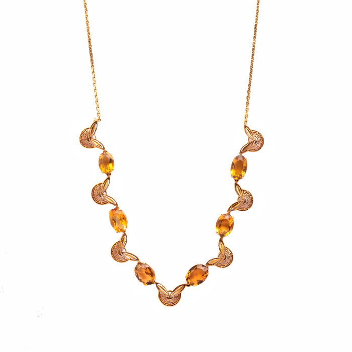 Italian Gold Citrine Necklace