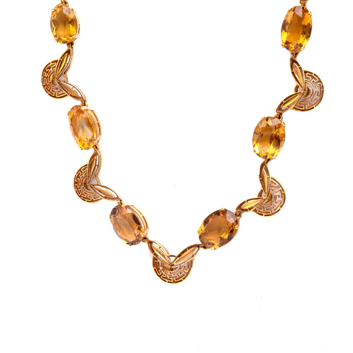 Italian Gold Citrine Necklace