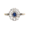 A Deco Diamond Basaltic Sapphire Ring