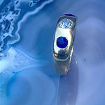 A Sapphire Diamond Gypsy Ring