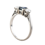 A Three Stone Sapphire Diamond Ring