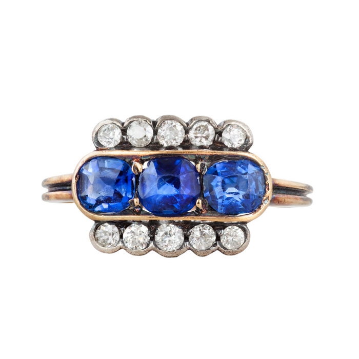 Deco Sapphire Diamond Ring