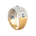 A Deco Diamond Sapphire Ring