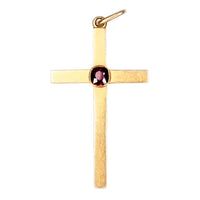 Antique Burma Ruby Gold Cross