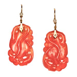 A Pair of Carnelian and Pearl Earrings