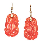 A Pair of Carnelian and Pearl Earrings