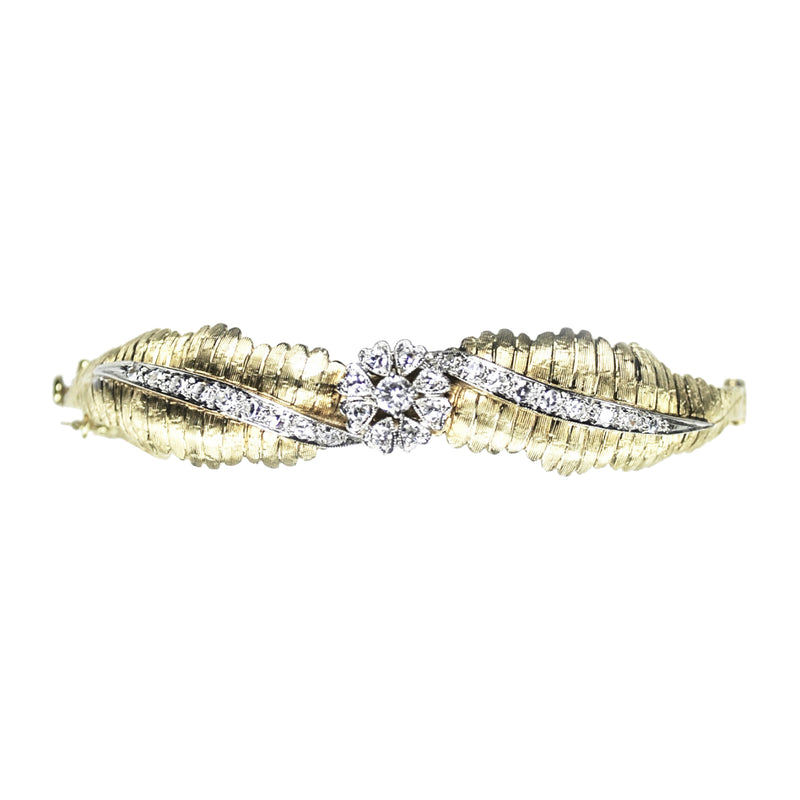 An Antique Gold and Diamond Bangle