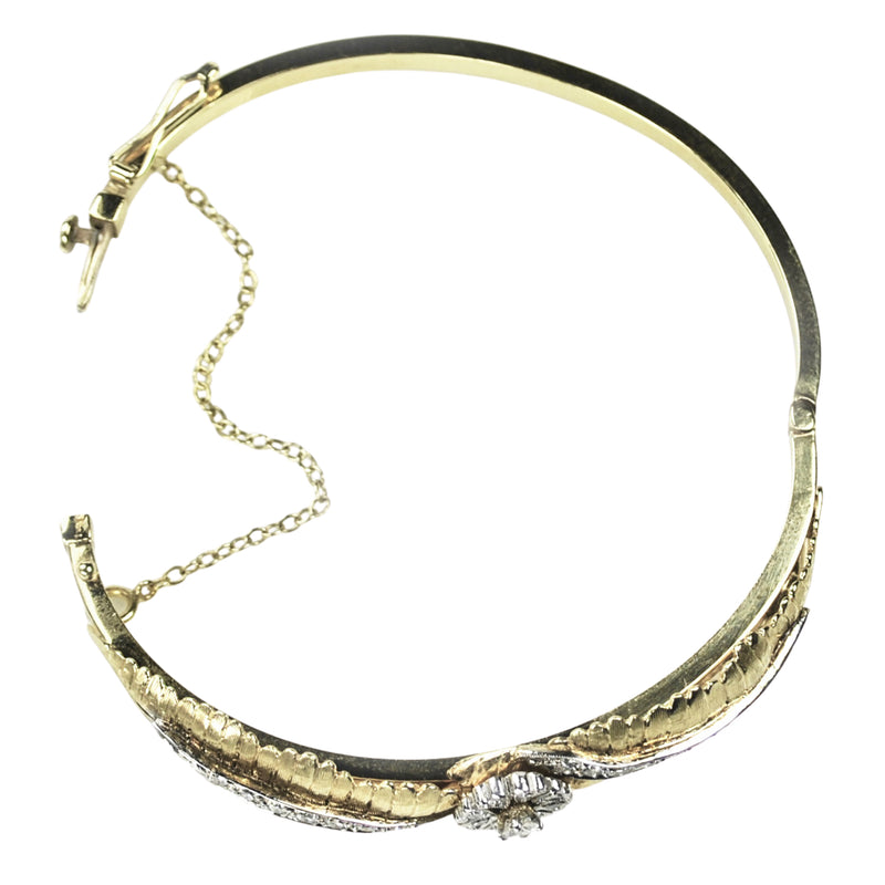 An Antique Gold and Diamond Bangle