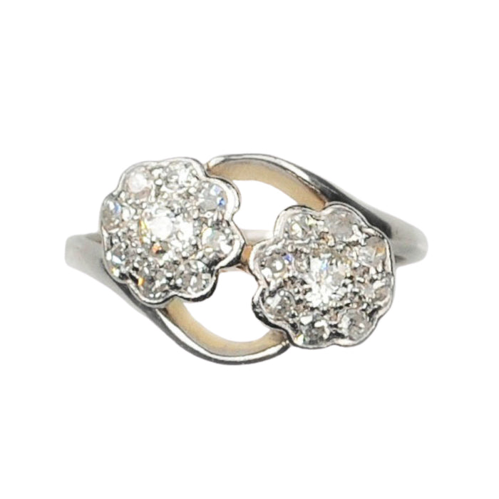 Double Daisy Diamond Ring