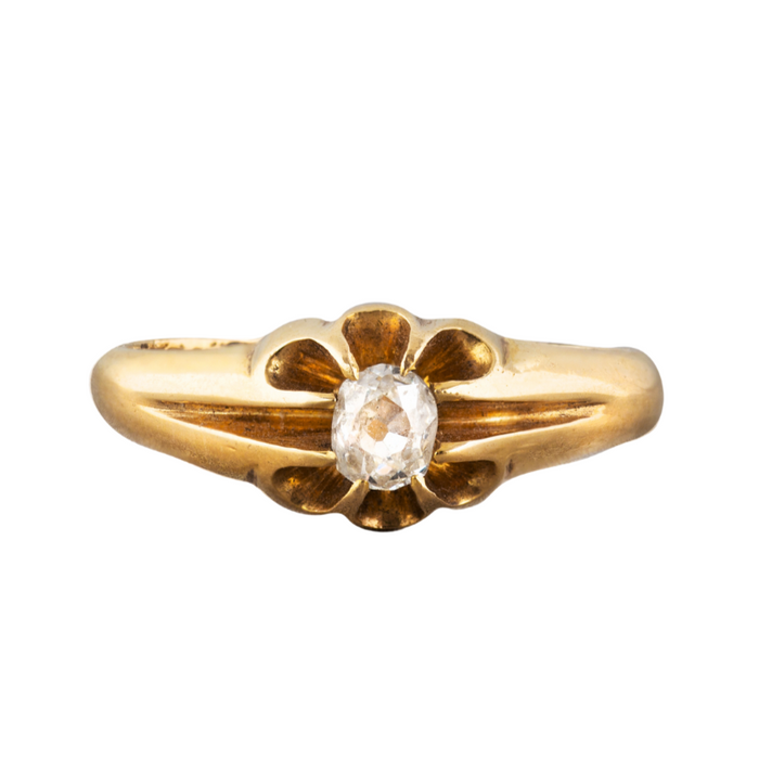 Old European Cut Solitaire Gold ring