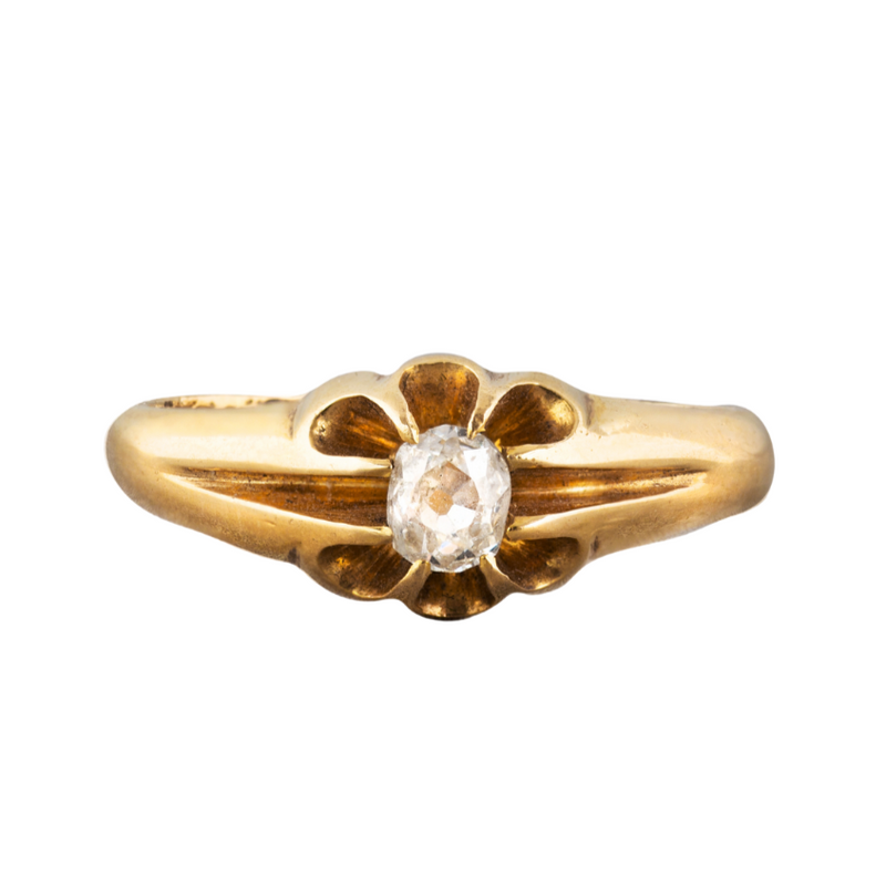 An Old European Cut Solitaire Gold ring
