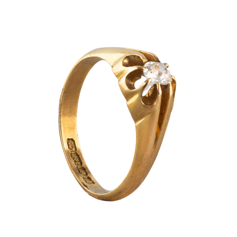 An Old European Cut Solitaire Gold ring