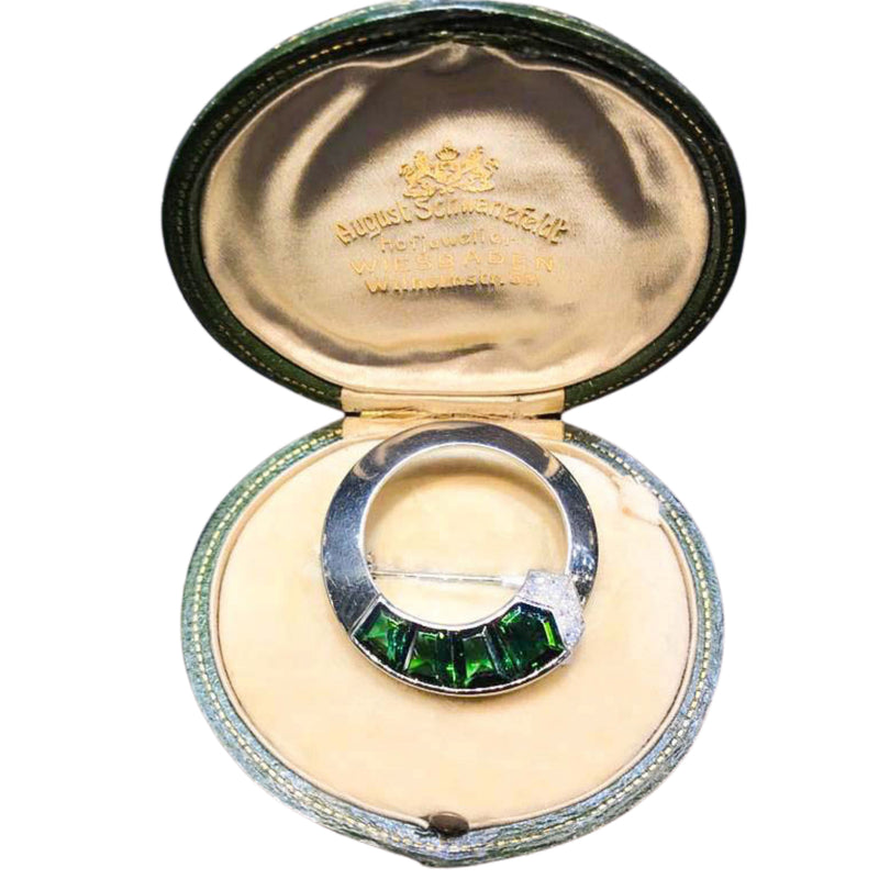 A Tourmaline Diamond Brooch by Gübelin