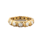 A Gold six stone Diamond ring band