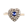 An Antique Sapphire Diamond Heart Ring
