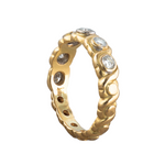 A Gold six stone Diamond ring band