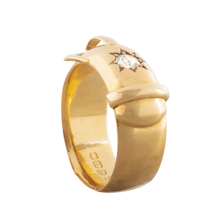 Gold Diamond Buckle Ring