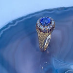 A Sapphire and Diamond Cluster Ring
