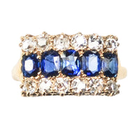 A 1930's Burmese Sapphire & Diamond Ring