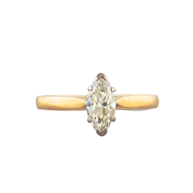 A Marquise Diamond Gold Ring